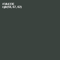 #3A433E - Lunar Green Color Image