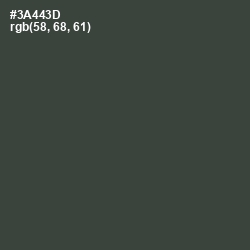 #3A443D - Lunar Green Color Image