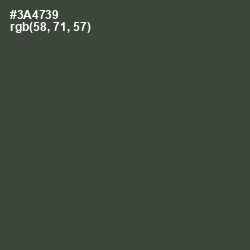 #3A4739 - Lunar Green Color Image