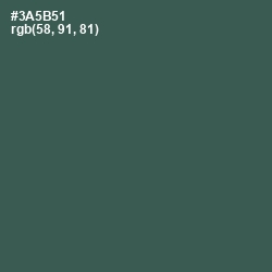 #3A5B51 - Mineral Green Color Image