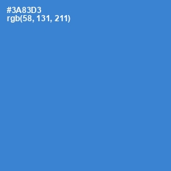 #3A83D3 - Curious Blue Color Image