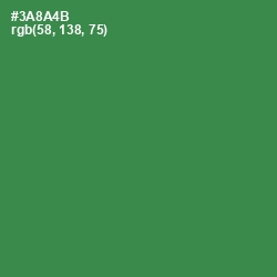 #3A8A4B - Sea Green Color Image