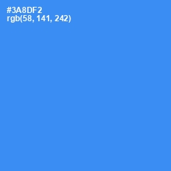 #3A8DF2 - Dodger Blue Color Image