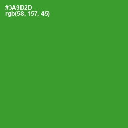 #3A9D2D - Forest Green Color Image