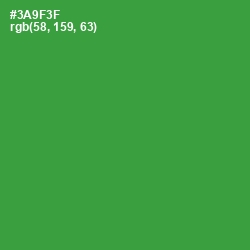#3A9F3F - Forest Green Color Image