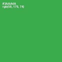 #3AAA4A - Sea Green Color Image