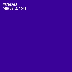 #3B029A - Blue Gem Color Image