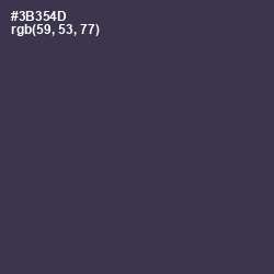 #3B354D - Ship Gray Color Image