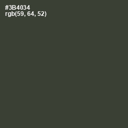 #3B4034 - Lunar Green Color Image