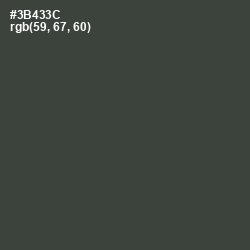 #3B433C - Lunar Green Color Image