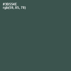 #3B554E - Mineral Green Color Image
