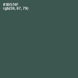 #3B574F - Mineral Green Color Image