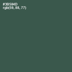 #3B584D - Mineral Green Color Image