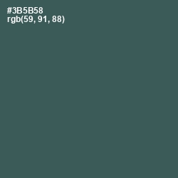 #3B5B58 - Mineral Green Color Image