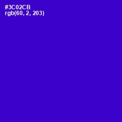 #3C02CB - Dark Blue Color Image