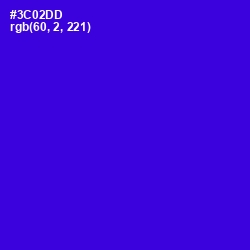 #3C02DD - Dark Blue Color Image