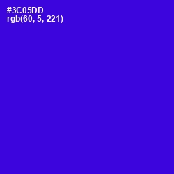 #3C05DD - Dark Blue Color Image