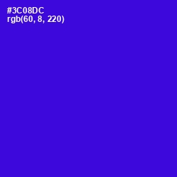 #3C08DC - Dark Blue Color Image