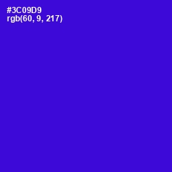 #3C09D9 - Dark Blue Color Image