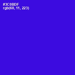 #3C0BDF - Dark Blue Color Image