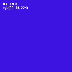 #3C13E0 - Dark Blue Color Image
