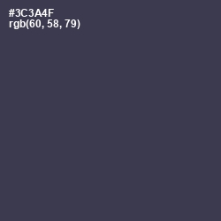 #3C3A4F - Ship Gray Color Image