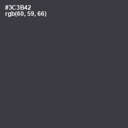 #3C3B42 - Ship Gray Color Image