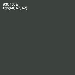 #3C433E - Lunar Green Color Image