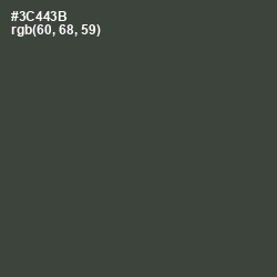 #3C443B - Lunar Green Color Image