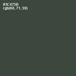 #3C473B - Lunar Green Color Image