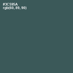 #3C595A - Mineral Green Color Image