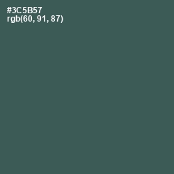 #3C5B57 - Mineral Green Color Image