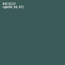 #3C5C57 - Mineral Green Color Image