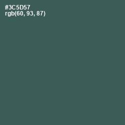 #3C5D57 - Mineral Green Color Image