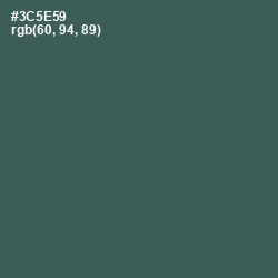 #3C5E59 - Mineral Green Color Image