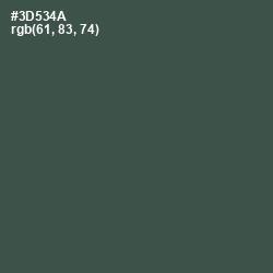 #3D534A - Mineral Green Color Image