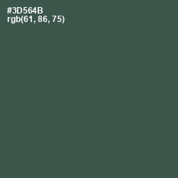 #3D564B - Mineral Green Color Image