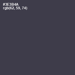 #3E3B4A - Ship Gray Color Image