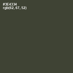 #3E4334 - Lunar Green Color Image