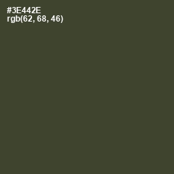 #3E442E - Lunar Green Color Image