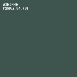 #3E544E - Mineral Green Color Image