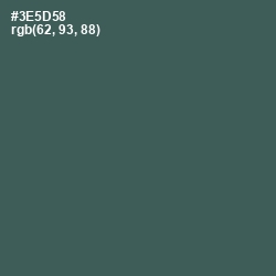 #3E5D58 - Mineral Green Color Image