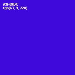 #3F09DC - Dark Blue Color Image