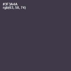 #3F3A4A - Ship Gray Color Image