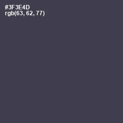 #3F3E4D - Ship Gray Color Image