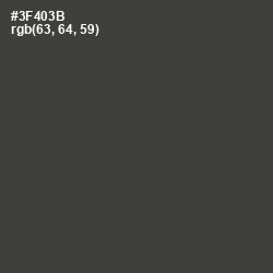 #3F403B - Lunar Green Color Image