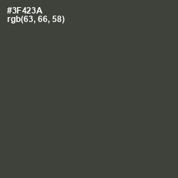 #3F423A - Lunar Green Color Image