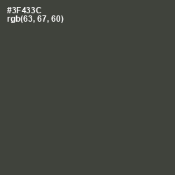 #3F433C - Lunar Green Color Image