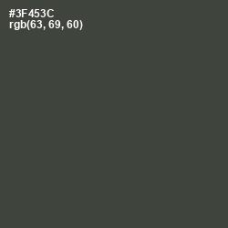 #3F453C - Lunar Green Color Image