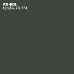 #3F463F - Lunar Green Color Image